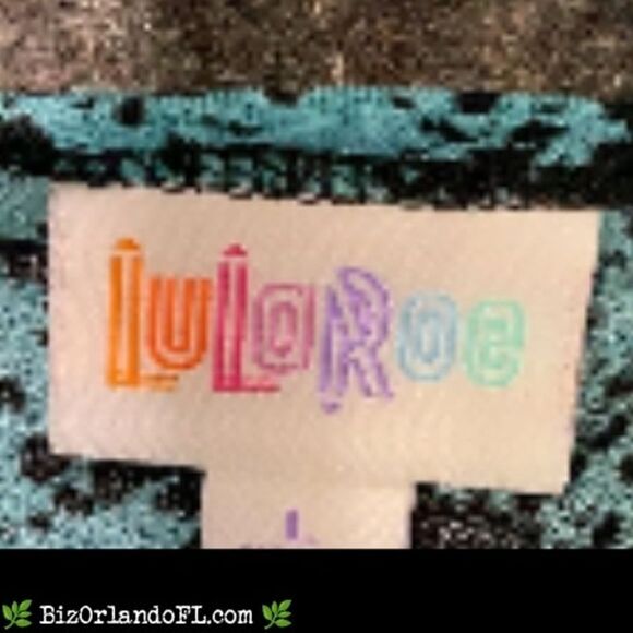 LULAROE Black / Turquoise / White Print L One-Piece Romper *EXCELLENT CONDITION* - Picture 4 of 4
